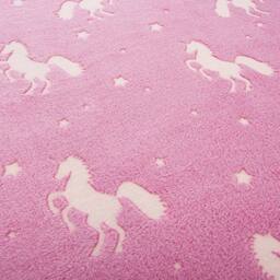 FLAVORA Pink Glow In Dark Unicorn Throw Blanket - Size: 100 cm x 190 cm - thumbnail 5