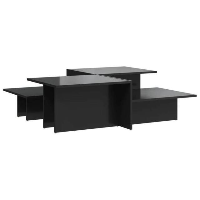 Berkfield Home Coffee Tables 2 pcs High Gloss Black Engineered Wood - image 1