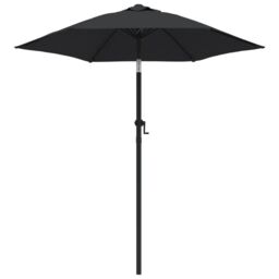 Berkfield Home Parasol Black 200x224 cm Aluminium - thumbnail 2