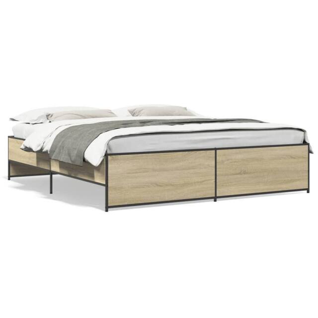 Berkfield Home Bed Frame without Mattress Sonoma Oak 180x200 cm Super King in Brown - image 1