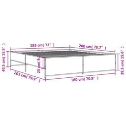 Berkfield Home Bed Frame without Mattress Sonoma Oak 180x200 cm Super King in Brown - thumbnail 9