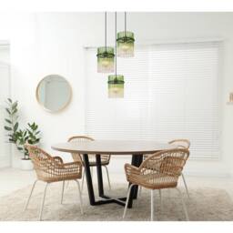 Netlighting Gorley Cluster Pendant Matt Black Green Glass Shade 3x E27 - thumbnail 5