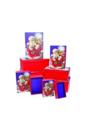 KDMD Nested Santa Boxes x10 Red Gift Box - thumbnail 1