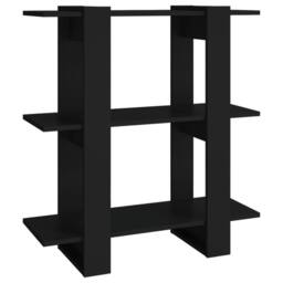 Berkfield Home Book Cabinet/Room Divider Black 80x30x87 cm - Size: 80 x 30 x 87 cm - thumbnail 1