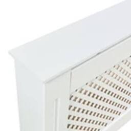 Havendro Radiator Cover Diamond Style Wood Wall Cabinet MDF Slats, S in White - thumbnail 3