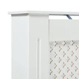 Havendro Radiator Cover Diamond Style Wood Wall Cabinet MDF Slats, S in White - thumbnail 4