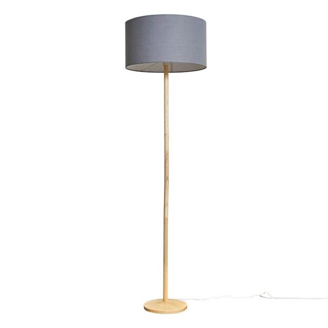 ValueLights Triston Wood Floor Lamp in Brown - image 1