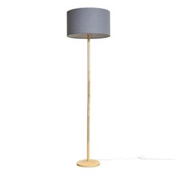 ValueLights Triston Wood Floor Lamp in Brown