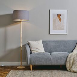 ValueLights Triston Wood Floor Lamp in Brown - thumbnail 2