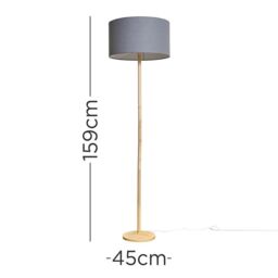 ValueLights Triston Wood Floor Lamp in Brown - thumbnail 4