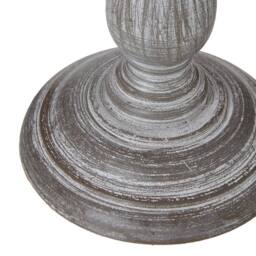 Wyld Haus Blesle Whitewashed Turned Wood Pedestal Table Lamp Cream Linen Shade in Grey - thumbnail 5