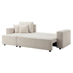 Artemis Home Hanna Reversible Corner Sofa with Sofa Bed in Cream - Size: 3 Seater - thumbnail 5