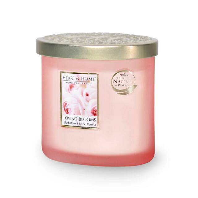 Heart and Home Twin Wick Soy Wax Candle - Loving Blooms in Light Pink - image 1