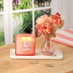Heart and Home Twin Wick Soy Wax Candle - Loving Blooms in Light Pink - thumbnail 2