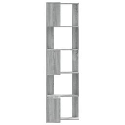 Berkfield Home Corner Bookcase 5-Tier Grey Sonoma 50x50x179 cm Engineered Wood - Size: 50 x 50 x 179 cm - thumbnail 5