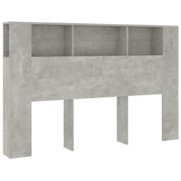 Berkfield Home Headboard Cabinet Concrete Grey 160x18.5x104.5 cm - thumbnail 2