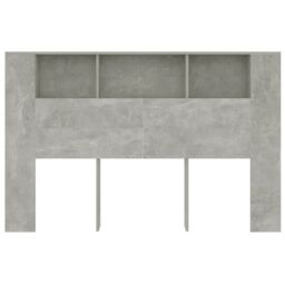 Berkfield Home Headboard Cabinet Concrete Grey 160x18.5x104.5 cm - thumbnail 4