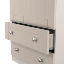 Ready Assembled 2 U Cumbria Tall 2 Drawer Double Wardrobe (Ready Assembled) in Taupe - Size: Large - thumbnail 6