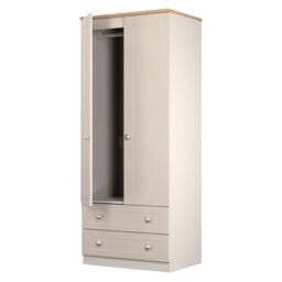 Ready Assembled 2 U Cumbria Tall 2 Drawer Double Wardrobe (Ready Assembled) in Taupe - Size: Large - thumbnail 5