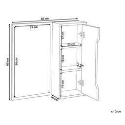 Wyld and Coco Wall-Mounted Mirror Cabinet 60 x 60 cm in White - thumbnail 3