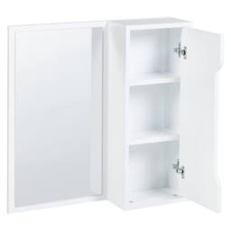 Wyld and Coco Wall-Mounted Mirror Cabinet 60 x 60 cm in White - thumbnail 4