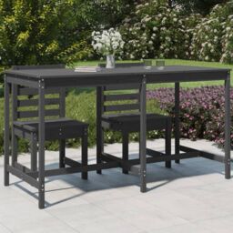 Berkfield Home Garden Table Grey 203.5x90x110 cm Solid Wood Pine
