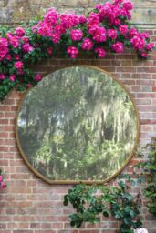 MirrorOutlet Gold Framed Flat Bottom Circular Garden Wall Mirror (126CM X 120CM) - Size: 1 Pack - thumbnail 1