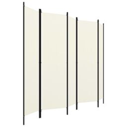 Berkfield Home 5-Panel Room Divider Cream White 250x180 cm - thumbnail 3