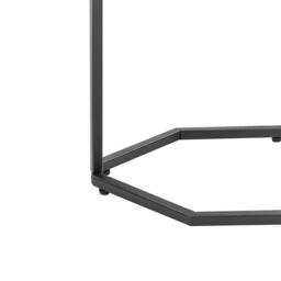 Wyld and Coco Console Table White Marble Effect Top Black Powder Coat Iron Legs - thumbnail 6
