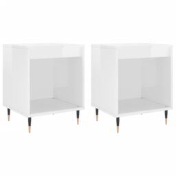 Berkfield Home Bedside Cabinets 2 pcs High Gloss White 40x35x50 cm Engineered Wood - Size: 40 x 35 x 50 cm - thumbnail 2