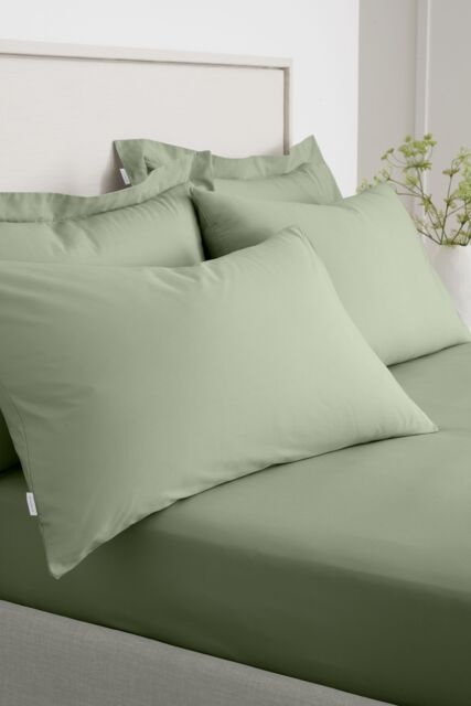 Bianca '200 Thread Count Cotton Percale' Standard Pillowcase Pair in Green - image 1