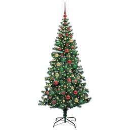 Berkfield Home Artificial Pre-lit Christmas Tree Green 180 cm PVC & Metal - thumbnail 3