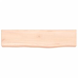 Berkfield Home Wall Shelf 40x10x4 cm Untreated Solid Wood Oak in Brown - Size: 40 x 10 x 4 cm - thumbnail 2