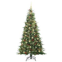 Berkfield Home Artificial Hinged Christmas Tree Green 210 cm PE & PVC - thumbnail 3