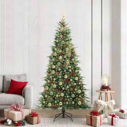 Berkfield Home Artificial Hinged Christmas Tree Green 210 cm PE & PVC - thumbnail 1