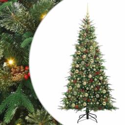 Berkfield Home Artificial Hinged Christmas Tree Green 210 cm PE & PVC - thumbnail 2