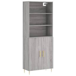 Berkfield Home Highboard Grey Sonoma 69.5x34x180 cm Engineered Wood - thumbnail 1