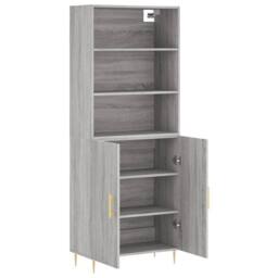 Berkfield Home Highboard Grey Sonoma 69.5x34x180 cm Engineered Wood - thumbnail 4
