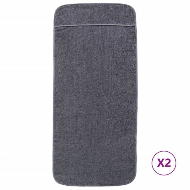 Berkfield Home Beach Towels 2 pcs Anthracite 75x200 cm Fabric 400 GSM in Dark Grey - image 1
