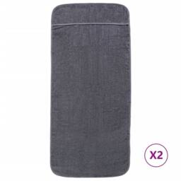 Berkfield Home Beach Towels 2 pcs Anthracite 75x200 cm Fabric 400 GSM in Dark Grey