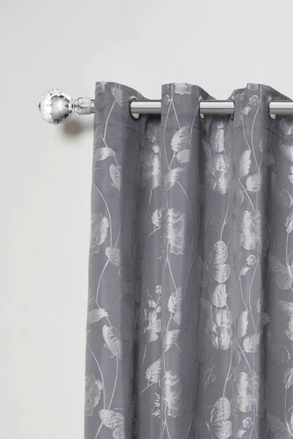 New Edge Blinds 16-19mm Cristalla Extendable Eyelet Curtain Pole Set in Silver - Size: 120 cm - image 1