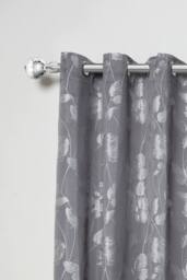 New Edge Blinds 16-19mm Cristalla Extendable Eyelet Curtain Pole Set in Silver - Size: 120 cm - thumbnail 1