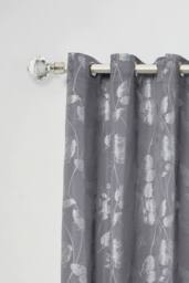 New Edge Blinds 16-19mm Cristalla Extendable Eyelet Curtain Pole Set in Silver - Size: 120 cm - thumbnail 2
