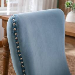 Modern Home Touch Sierra Set of 2 Wing Back Velvet Dining Chairs with Oak Wood Leg in Light Blue - Size: 2 Pack - thumbnail 7