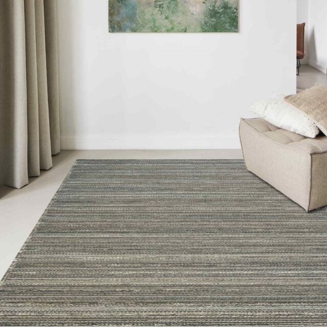 The Rug Shop UK Beige Luxurious Modern Easy to clean Machine Made Striped Area Rug - Size: 160 cm x 230 cm - image 1