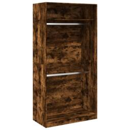 Berkfield Home Wardrobe Smoked Oak 100x50x200 cm Engineered Wood in Brown - Size: 100 x 50 x 200 cm - thumbnail 1