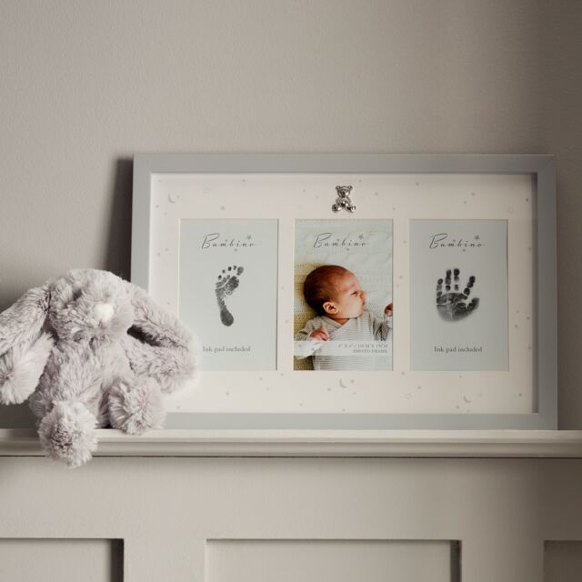 Bambino by Juliana Hand & Foot Print Frame with Ink Pad in White - image 1
