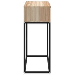 Berkfield Home Console Table 80x30x75 cm Engineered Wood & Iron in Brown - Size: 80 x 30 x 75 cm - thumbnail 6