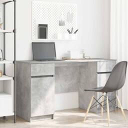 Berkfield Home Modern Desk Concrete Grey 140x49x76 cm Engineered Wood - Size: 140 x 49 x 76 cm - thumbnail 2