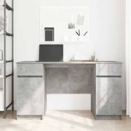 Berkfield Home Modern Desk Concrete Grey 140x49x76 cm Engineered Wood - Size: 140 x 49 x 76 cm - thumbnail 4